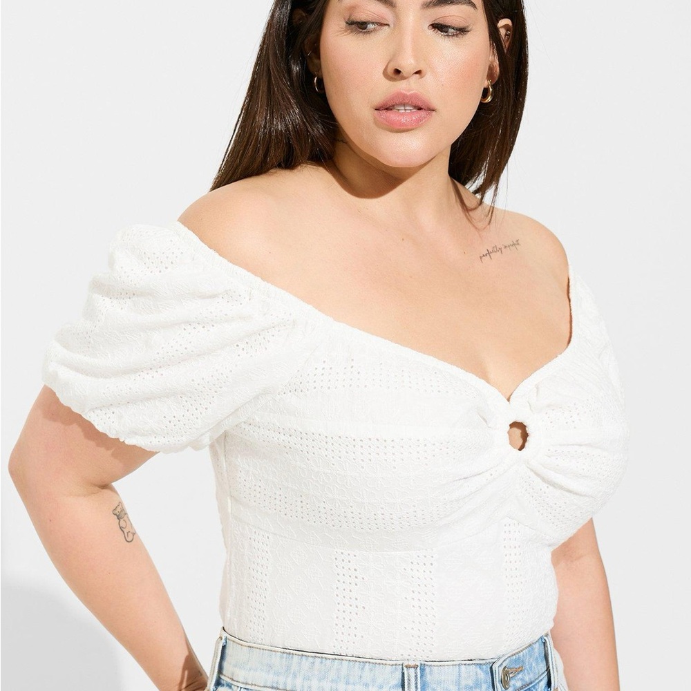 Torrid White Off-Shoulder Top